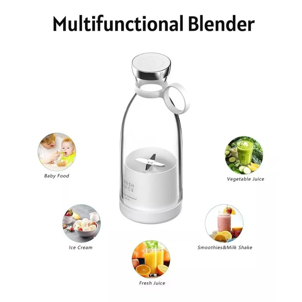 Botella Licuadora Recargable Portatil